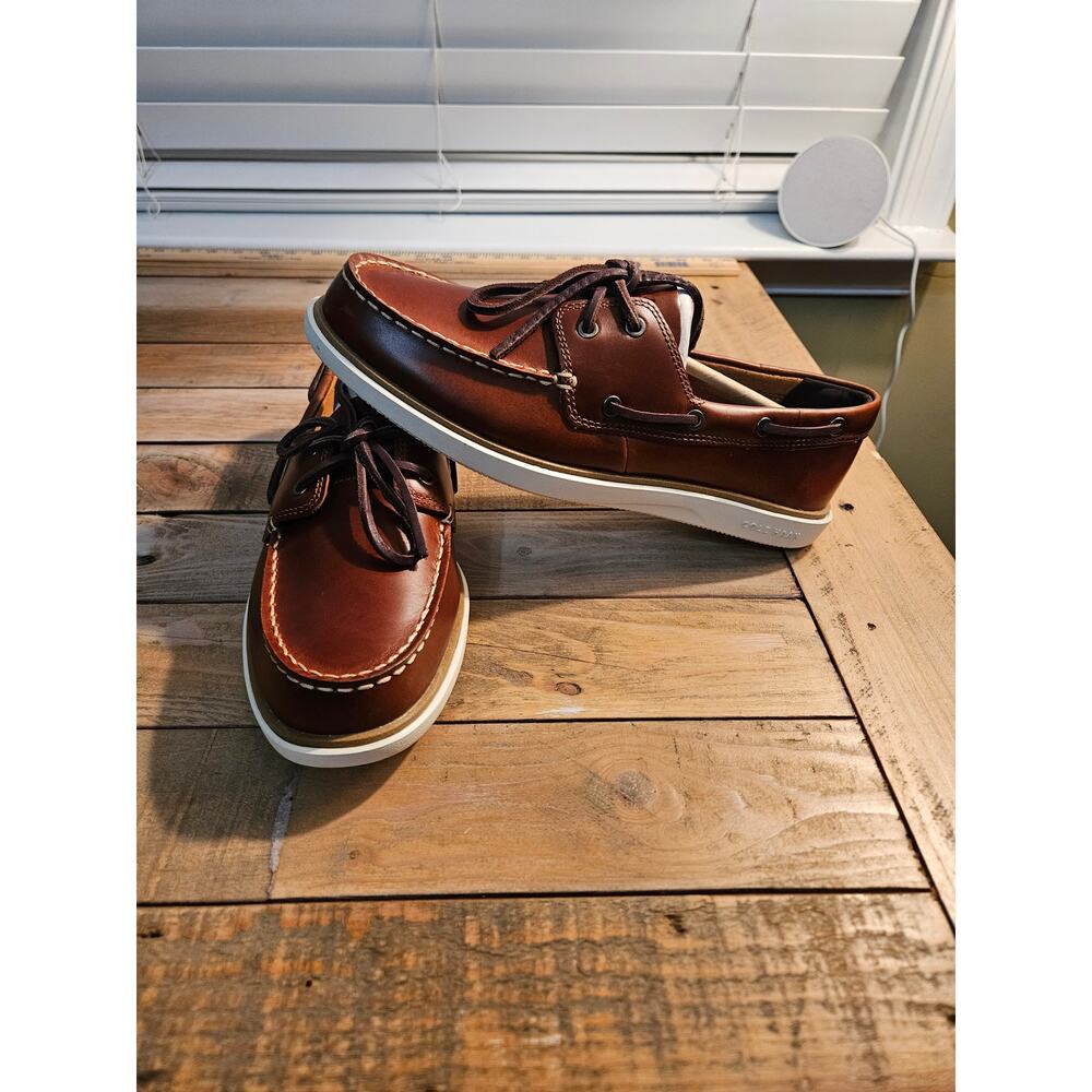 Cole Haan Grand Crosscourt Boat Shoe British Tan Mens Size 7.5 Medium Width